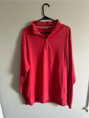 Peter Millar Red Quarter-Zip Sweater
